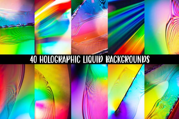 Download 40 Rainbow Holographic Paper Background - Graphic Collection