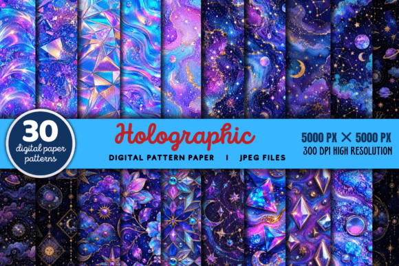 Download Holographic Pattern Paper Bundle - Graphic Collection