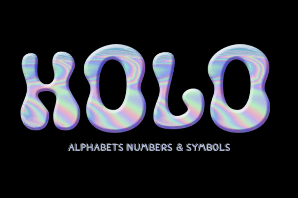 Download Alphabet Numbers and Symbols Holographic - Graphic Collection