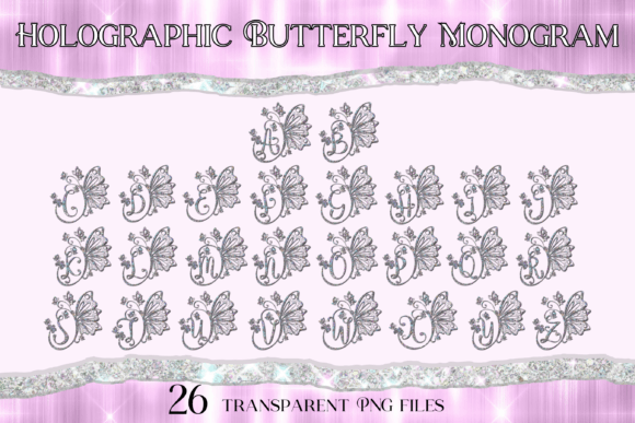 Download Holographic Butterfly Monogram - Graphic Collection