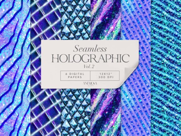 Download Holographic Paper Seamless Patterns Blue - Graphic Collection