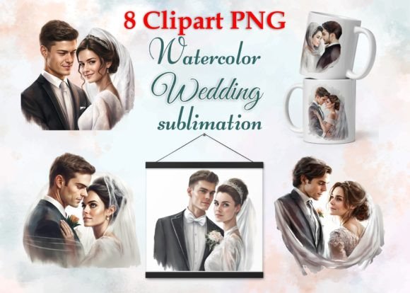 Download Wedding Graphics. Newlyweds, Sublimation - Graphic Collection