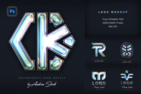 Download Holographic Logo Mockup - Graphic Collection