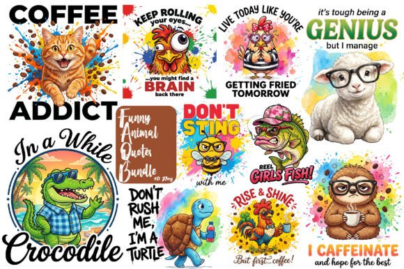 Download Funny Animal Quotes PNG Bundle - Quotes Collection