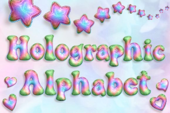 Download Pastel Holographic Alphabet - Graphic Collection