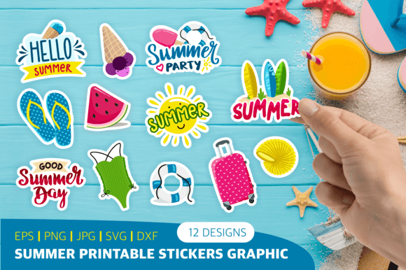 Download Summer Printable Stickers Graphic - Graphic Collection