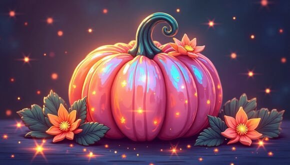 Download 🎨 a Holographic Effect Pumpkin with Shi - Graphic Collection
