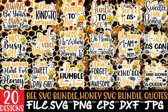 Download Bee Stickers Bundle, Honey Bundle Quotes - Quotes Collection