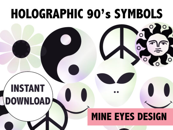 Download Holographic 90s Symbols - Graphic Collection