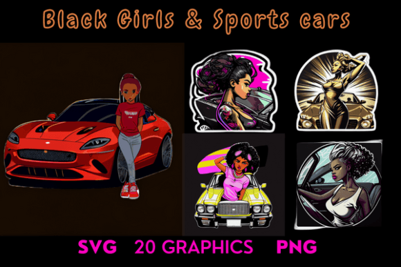 Download Black Girls and Sports Cars Graphics - Graphic Collection