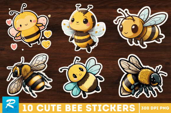 Download Cute Bee Stickers Png Bundle - Cute bee stickers Collection