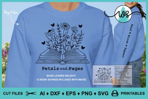 Download Floral Book Quotes Sleeve Design SVG PNG - Quotes Collection