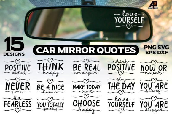 Download Car Mirror Saying Quotes Sticker Bundle - Quotes Collection