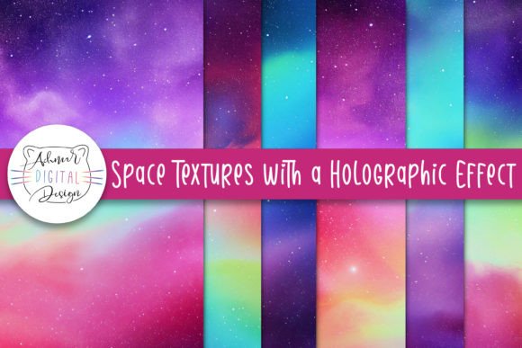 Download Space Textures with a Holographic Effect - Graphic Collection